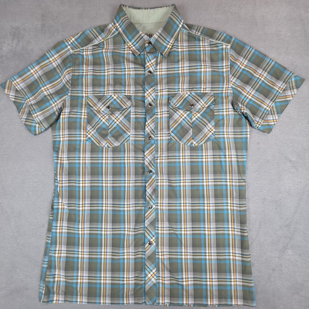 Kuhl Plaid Pearl Snap Shirt Mens S Western Outdoor Hiking Camp Fishing